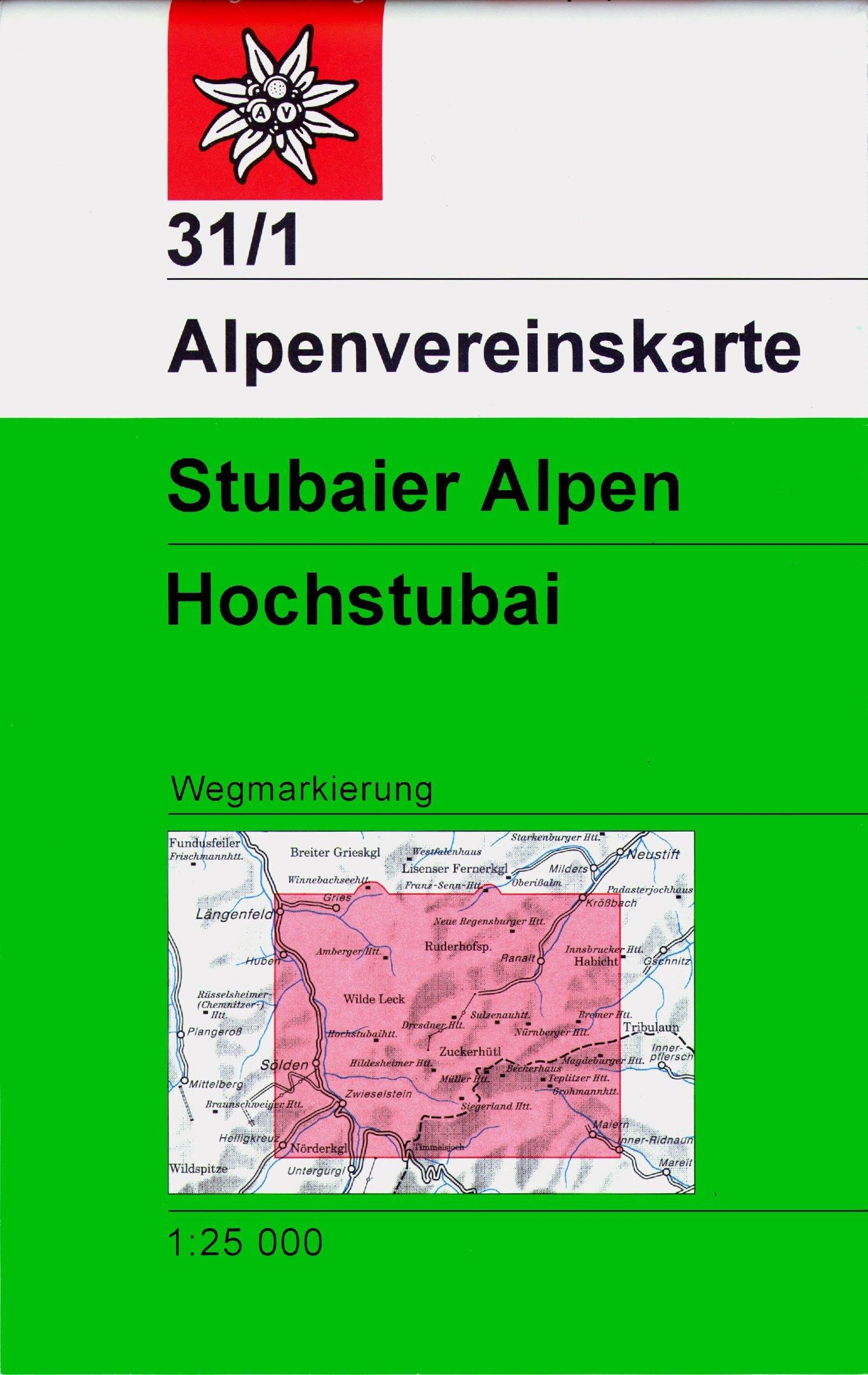 Carte de randonnée n° 31/1 - Stubaier Alpen Hochstubai (Alpes autrichiennes) | Alpenverein carte de randonnée Alpenverein Default Title