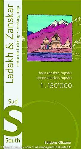 Carte de randonnée - Sud du Ladakh et du Zanskar (Inde) | Olizane carte de randonnée Olizane