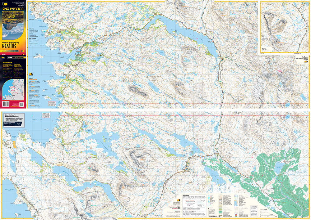 Carte de randonnée - Suilven, Stac Pollaidh, Lochinver XT40 | Harvey Maps - Ultramap carte de randonnée Harvey Maps
