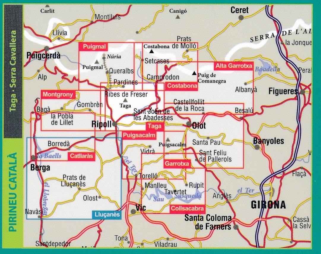 Carte de randonnée - Taga , Serra Cavallera, Sant Amand, Puig Sestela (Pyrénées catalanes) | Alpina carte de randonnée Editorial Alpina