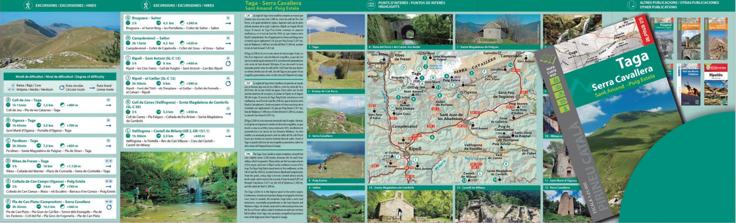 Carte de randonnée - Taga , Serra Cavallera, Sant Amand, Puig Sestela (Pyrénées catalanes) | Alpina carte de randonnée Editorial Alpina