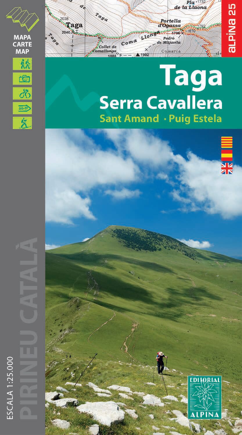 Carte de randonnée - Taga , Serra Cavallera, Sant Amand, Puig Sestela (Pyrénées catalanes) | Alpina carte de randonnée Editorial Alpina