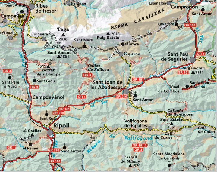Carte de randonnée - Taga , Serra Cavallera, Sant Amand, Puig Sestela (Pyrénées catalanes) | Alpina carte pliée Editorial Alpina 