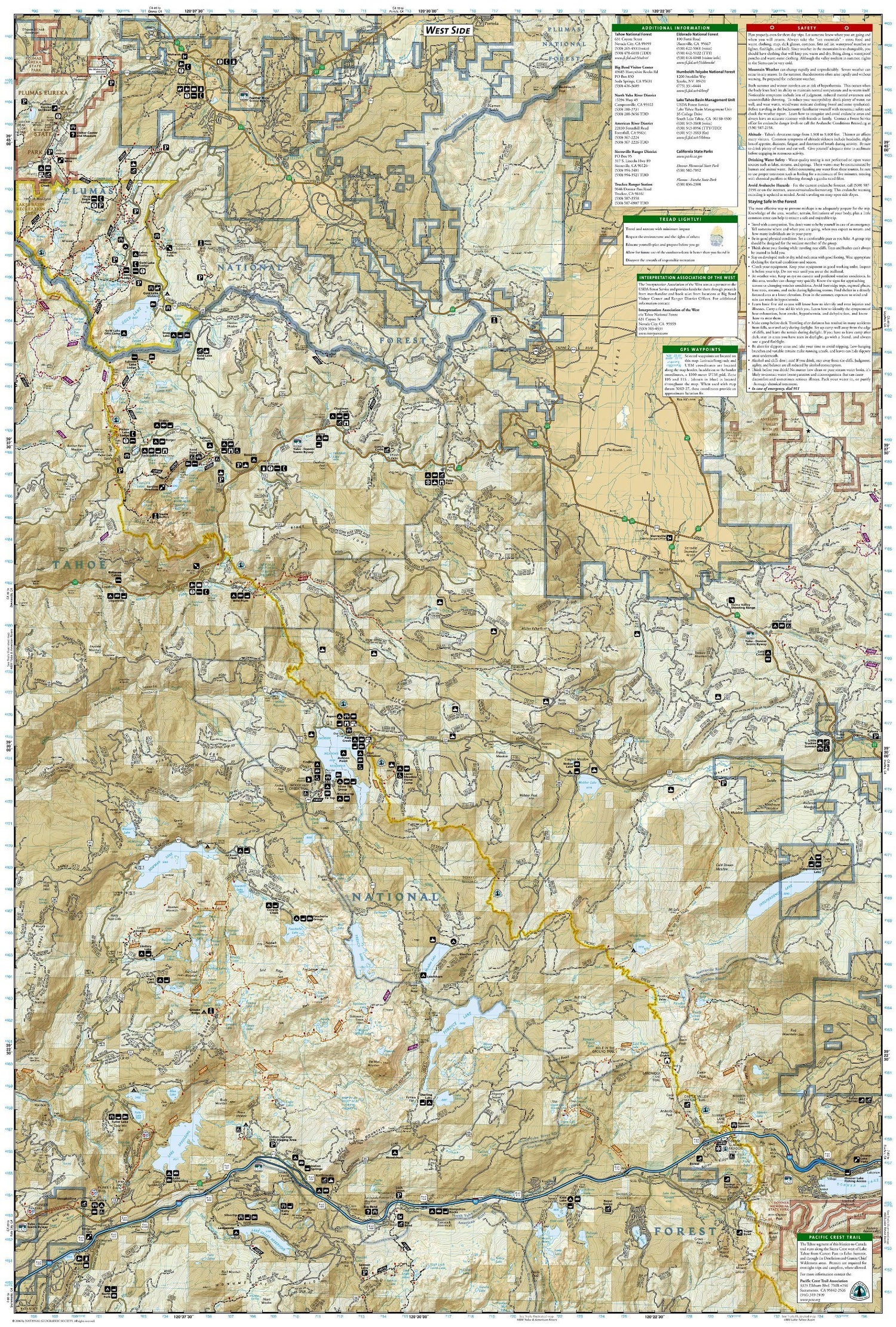 Carte de randonnée n° 805 - Tahoe National Forest EastSierra Buttes, Donner Pass (Californie) | National Geographic carte de randonnée National Geographic