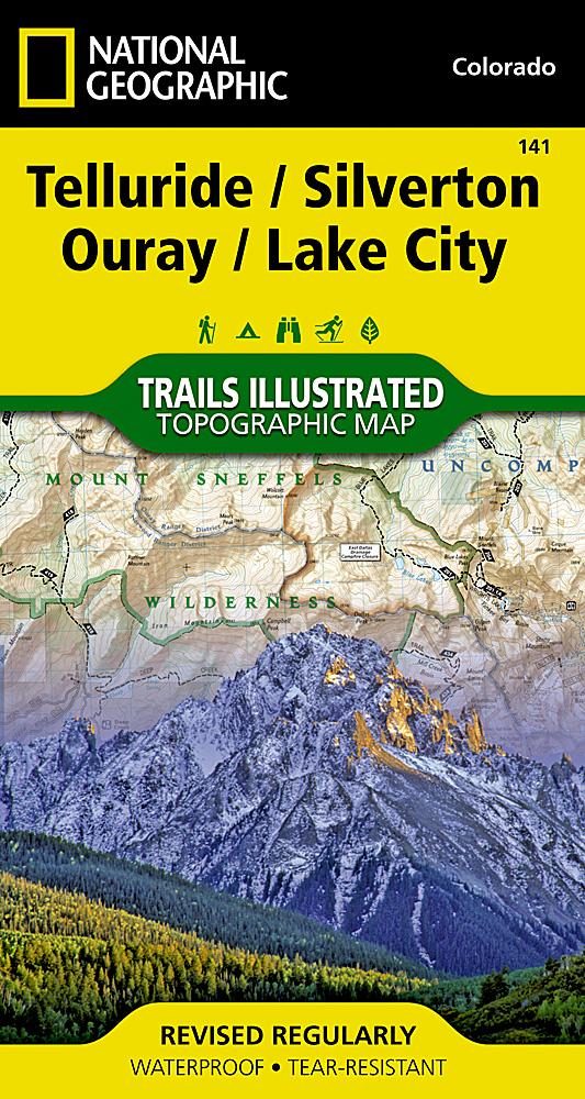 Carte de randonnée - Telluride, Silverton, Ouray, Lake City (Colorado), n° 141 | National Geographic carte pliée National Geographic 