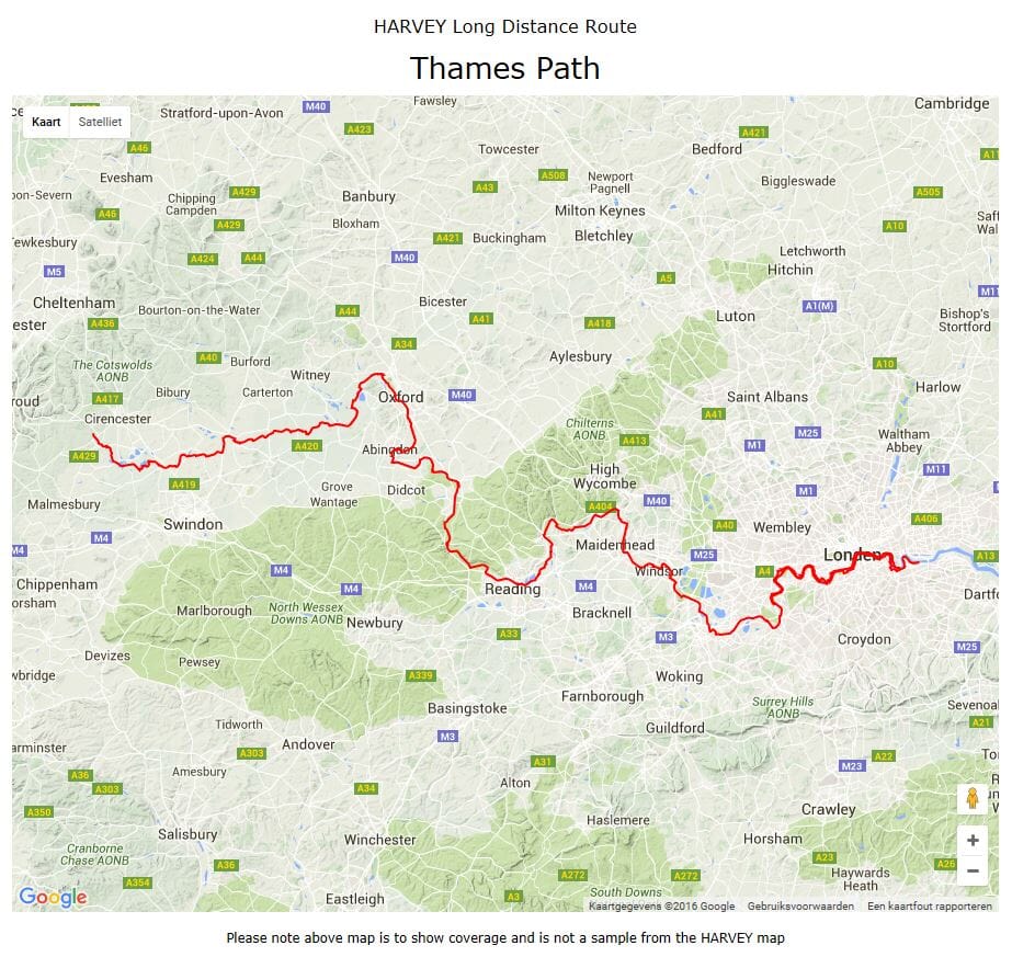 Carte de randonnée - Thames Path XT40 | Harvey Maps - National Trail maps carte pliée Harvey Maps 