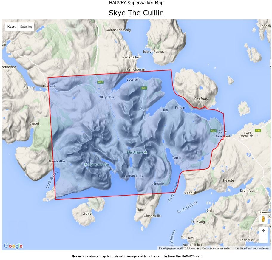 Cuillinne Ridge Map Hiking map - The Cuillin (Skye Island) XT25 | Harvey Maps - Superwalke ...