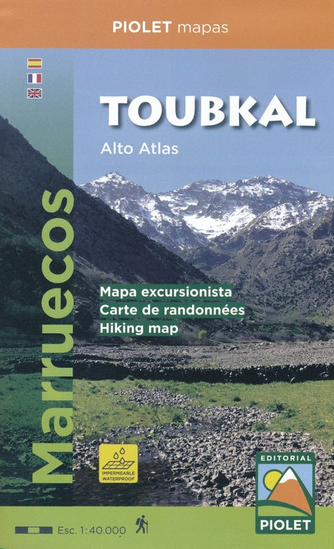 Carte de randonnée - Toubkal, Haut Atlas Marocain | Piolet carte de randonnée Editorial Piolet