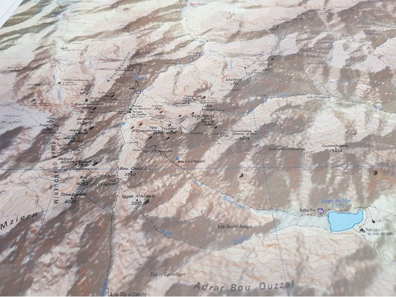 Carte de randonnée - Toubkal, Haut Atlas Marocain | Piolet carte de randonnée Editorial Piolet