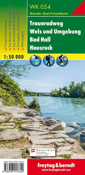 Carte de randonnée - Traunradweg - Wels & Umgeb. - Bad Hall - Hausruck (Alpes autrichiennes), n° WK054 | Freytag & Berndt carte de randonnée Freytag & Berndt