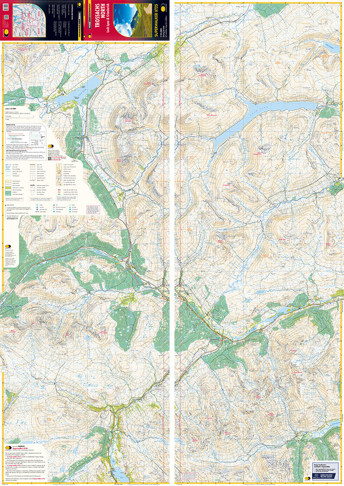 Carte de randonnée - Trossachs Nord, Loch Lyon, Crianlarich XT25 | Harvey Maps - Superwalker maps carte de randonnée Harvey Maps