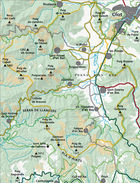 Carte de randonnée - Vall d'en Bas i les Preses, Aiats, Puigsacalm (Pyrénées Catalanes, Espagne) | Alpina carte pliée Editorial Alpina 