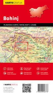 Carte de randonnée de la vallée de Bohinj (Alpes Juliennes, Slovénie | Kartografija - La Compagnie des Cartes