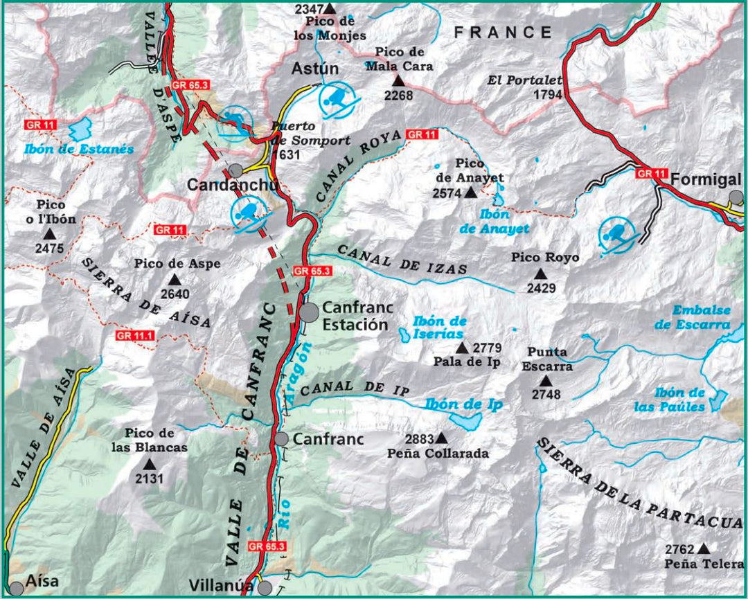 Carte de randonnée - Vallée de Canfranc & Vallée de Aísa (Pyrénées aragonaises) | Alpina carte pliée Editorial Alpina 