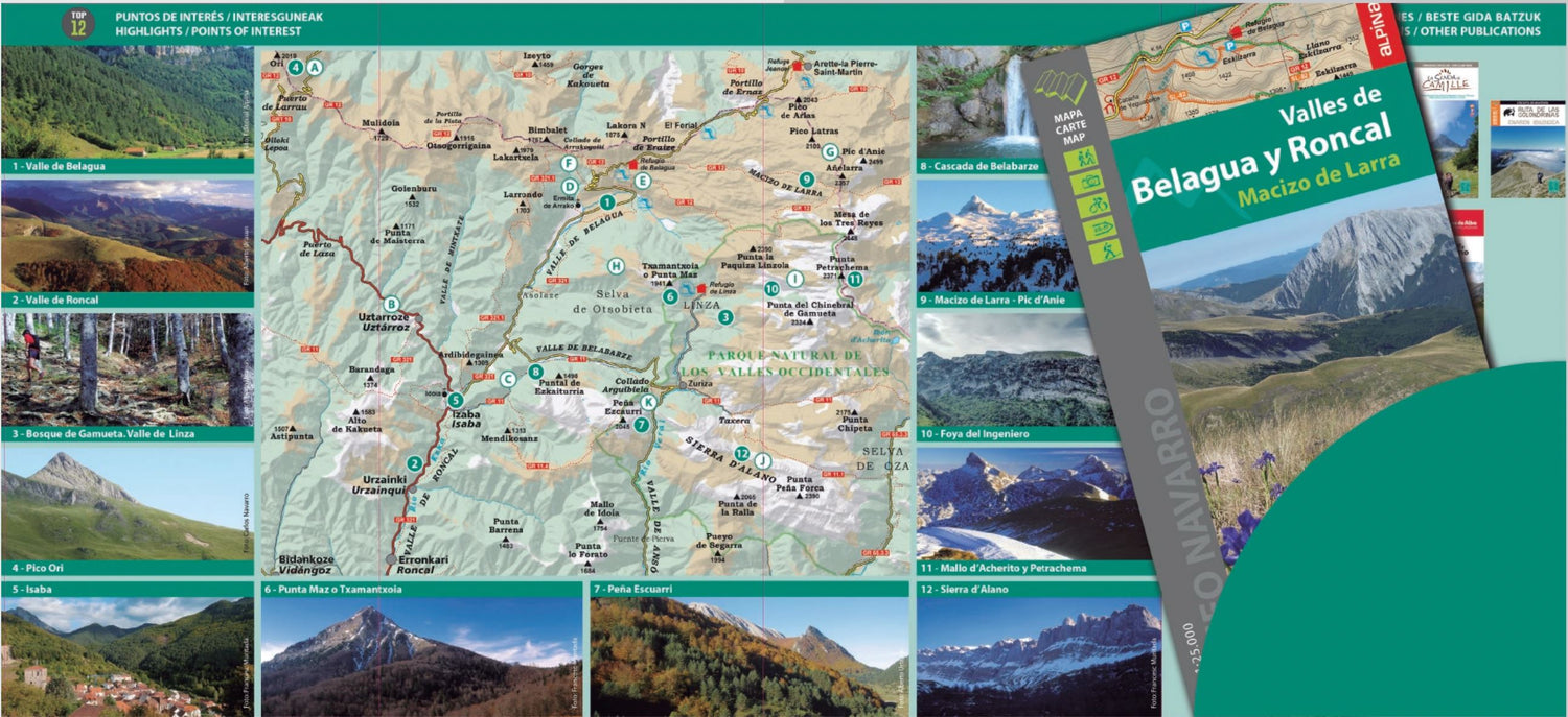 Carte de randonnée - Vallées de Belagua et Roncal (Pyrénées) | Alpina carte de randonnée Editorial Alpina