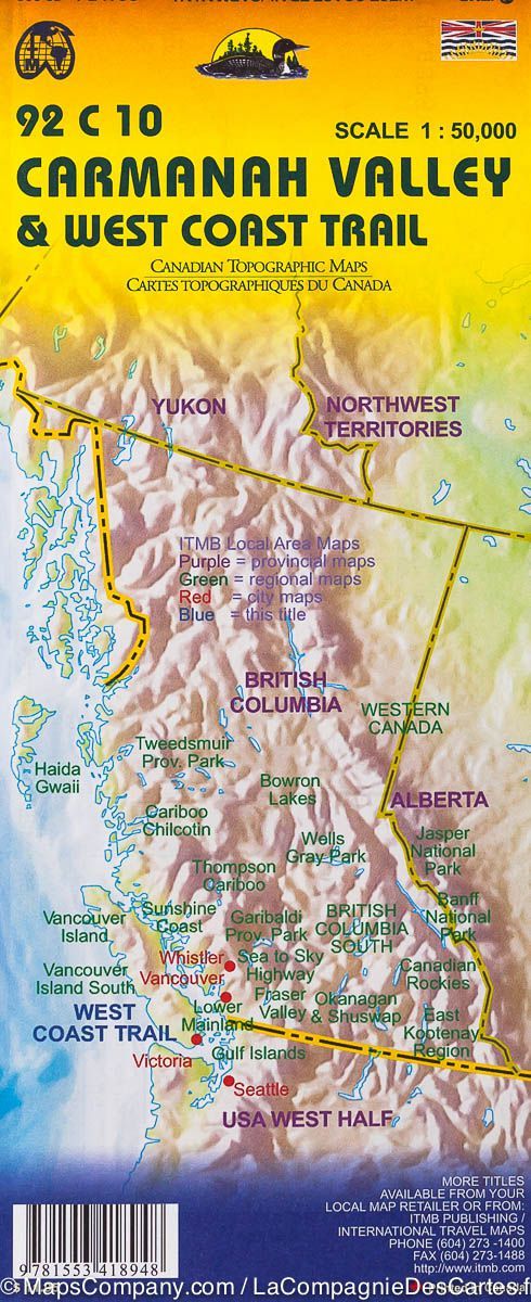 Carte de randonnée - West Coast Trail & Carmanah Valley (Colombie Britannique) | ITM carte de randonnée ITM