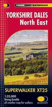 Carte de randonnée - Yorkshire Dales Nord-Est XT25 | Harvey Maps - Superwalker maps carte de randonnée Harvey Maps