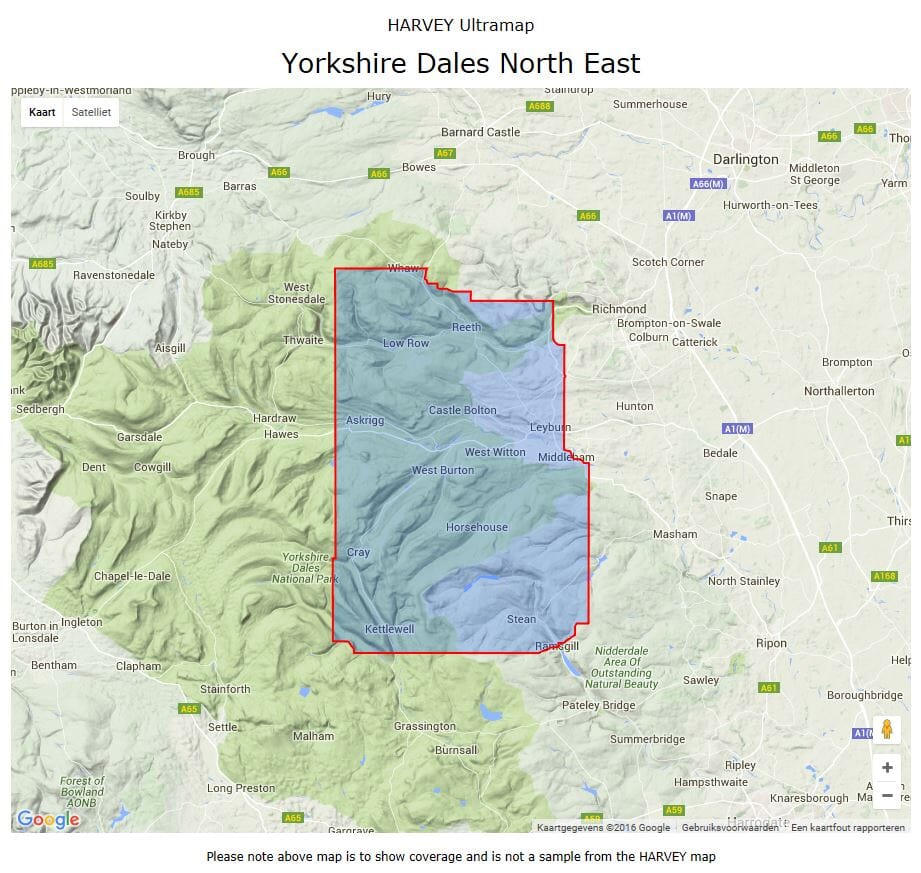 Carte de randonnée - Yorkshire Dales Nord Est XT40 | Harvey Maps - Ultramap carte pliée Harvey Maps 