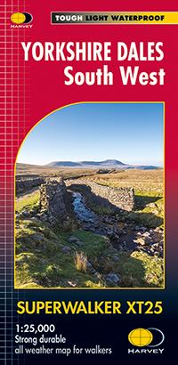 Carte de randonnée - Yorkshire Dales Sud-Ouest XT25 | Harvey Maps - Superwalker maps carte de randonnée Harvey Maps