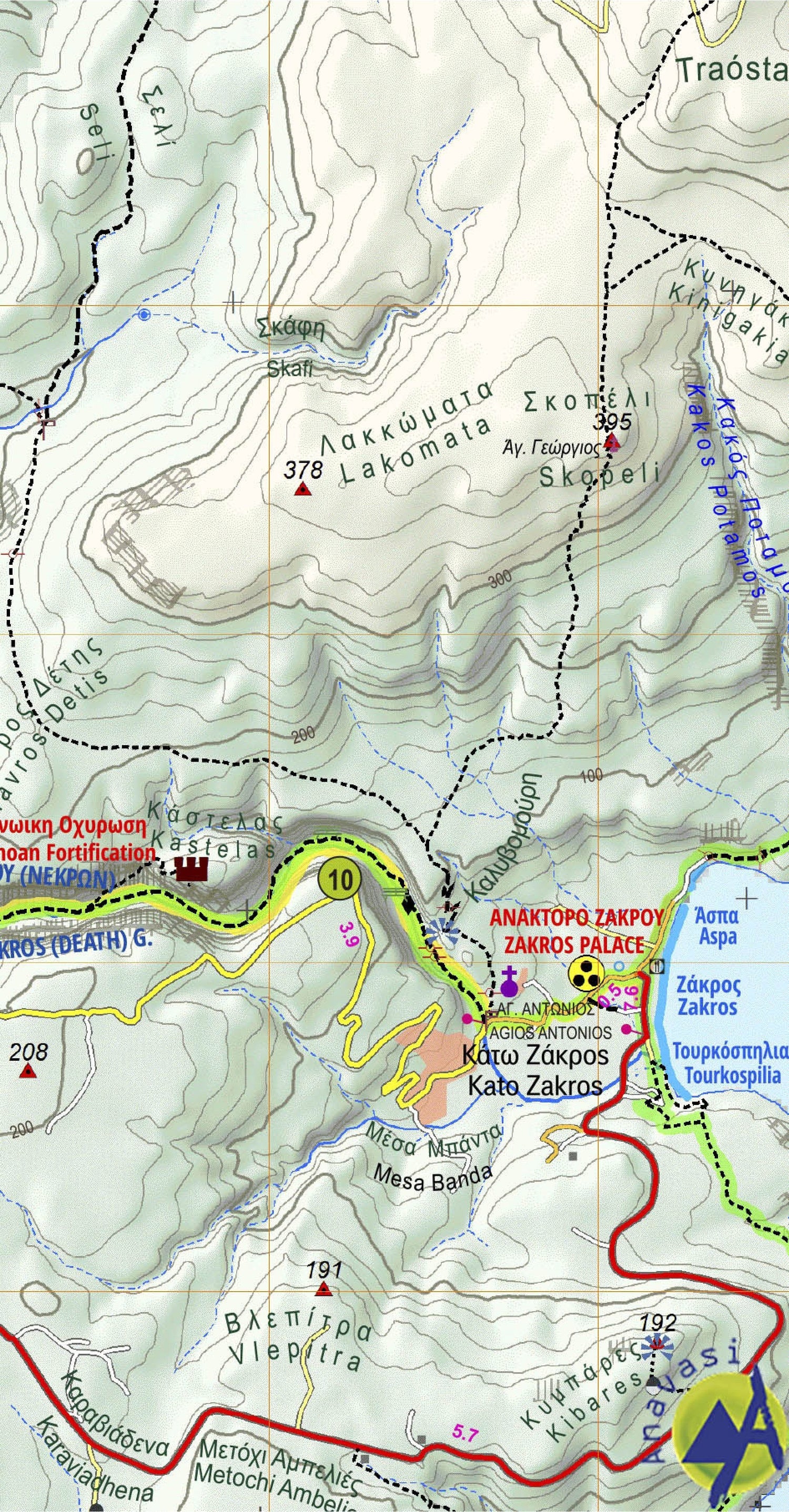 Carte de randonnée n° 11.16 - Zakros, Vai, Sitia | Anavasi carte de randonnée Anavasi