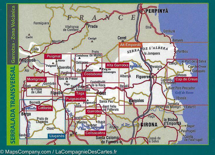 Carte de randonnée de la Zone Volcanique de la Garrotxa (Catalogne, Espagne) | Alpina - La Compagnie des Cartes