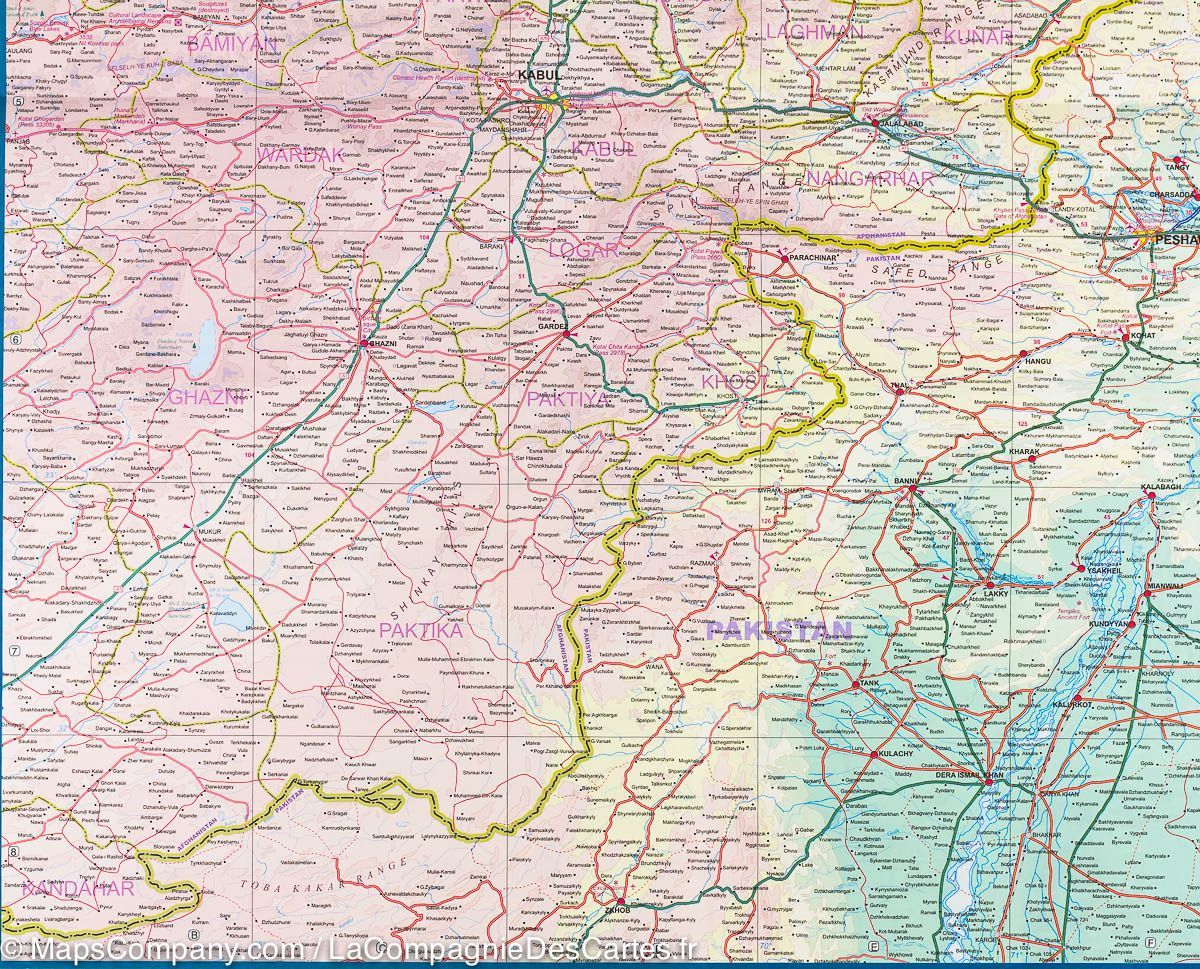 Carte de voyage - Afghanistan | ITM carte routière ITM