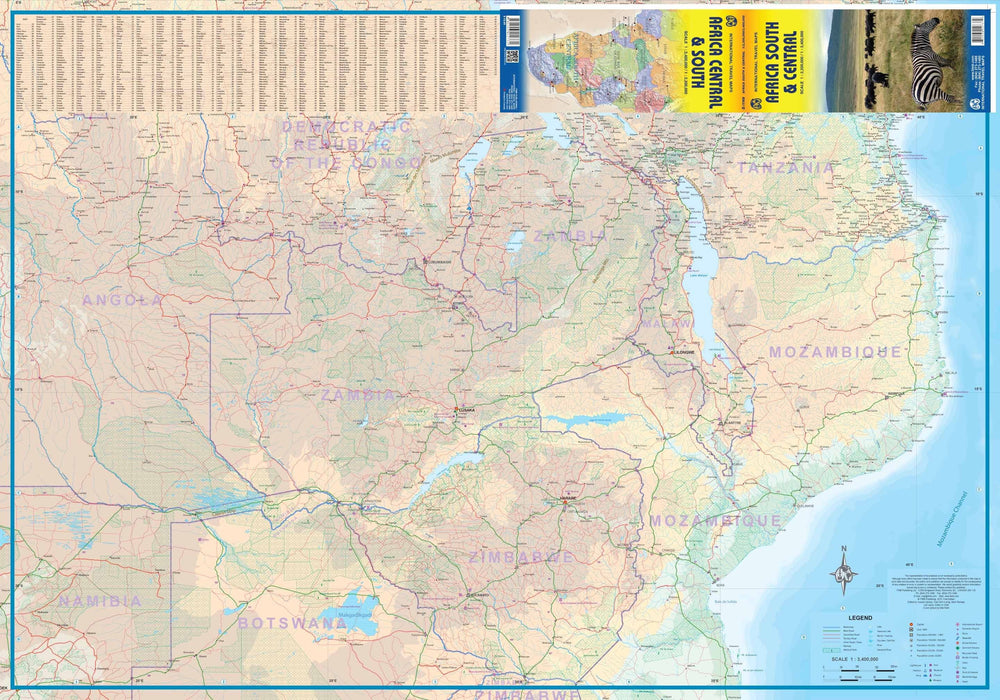 Carte de voyage - Afrique Australe et Centrale | ITM carte pliée ITM 