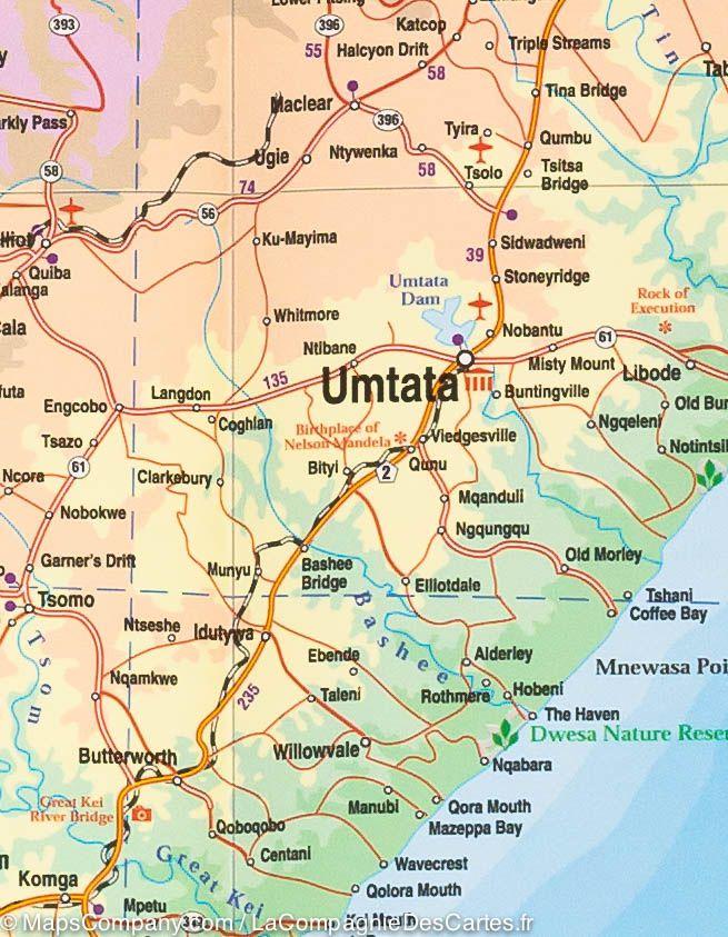 Carte de voyage - Afrique Australe | ITM carte routière ITM