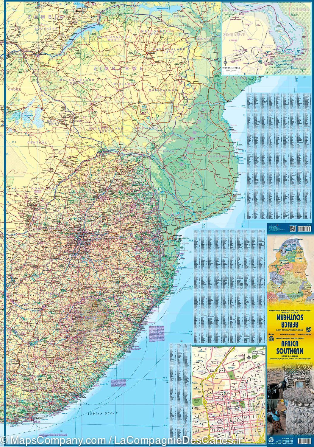 Carte de voyage - Afrique Australe | ITM carte routière ITM
