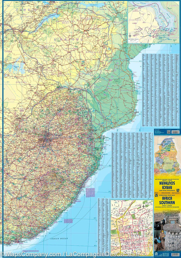 Carte de voyage - Afrique Australe | ITM carte pliée ITM 