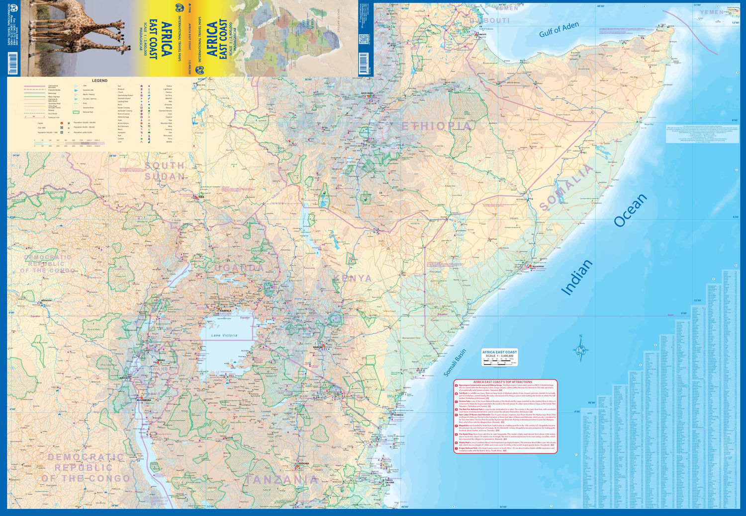 Carte de voyage - Afrique de l'Est | ITM carte routière ITM