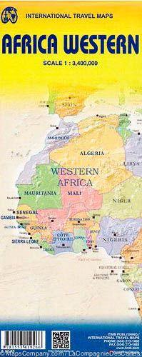 Carte de voyage - Afrique de l'Ouest | ITM carte routière ITM
