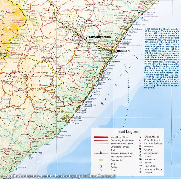 Carte de voyage - Afrique du Sud, Lesotho & Swaziland | ITM carte pliée ITM 