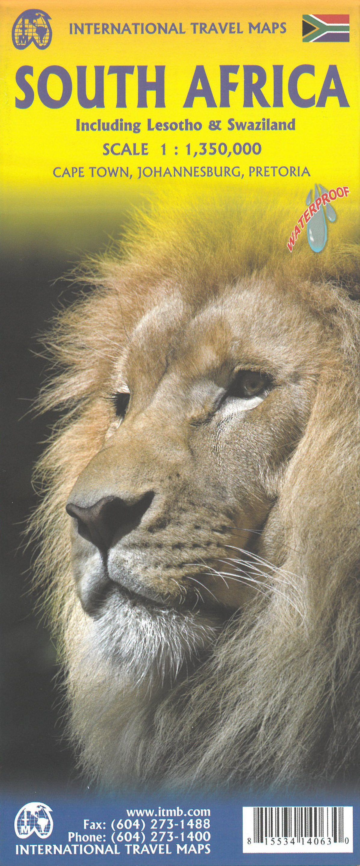 Carte de voyage - Afrique du Sud, Lesotho & Swaziland | ITM carte routière ITM