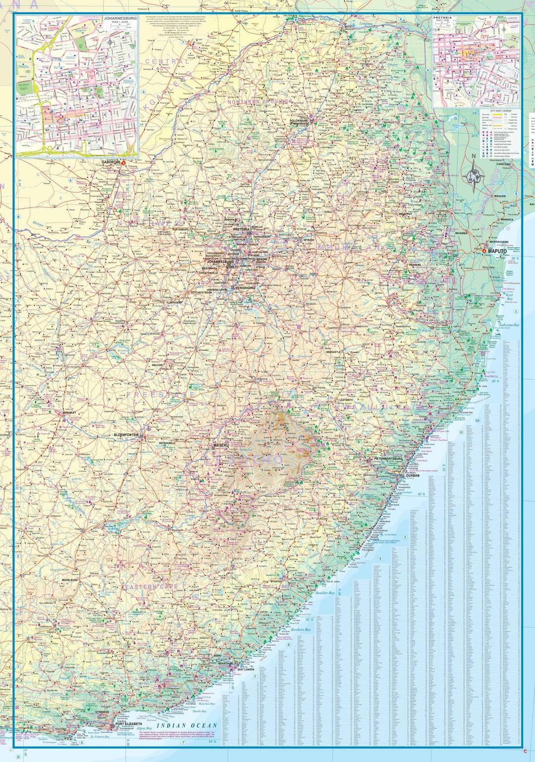 Carte de voyage - Afrique du Sud, Lesotho & Swaziland | ITM carte pliée ITM 
