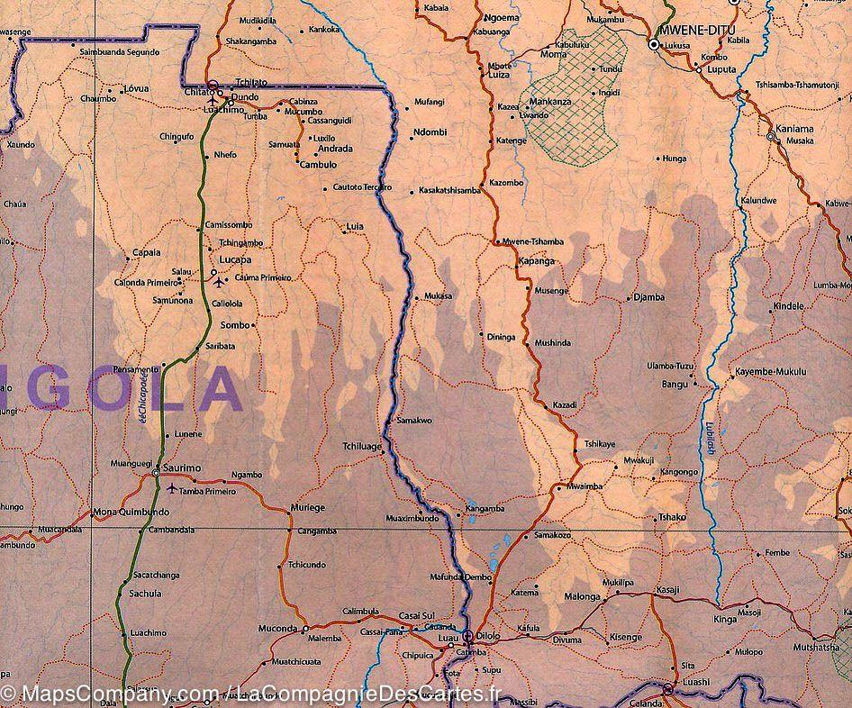 Carte de voyage - Afrique Equatoriale | ITM carte routière ITM