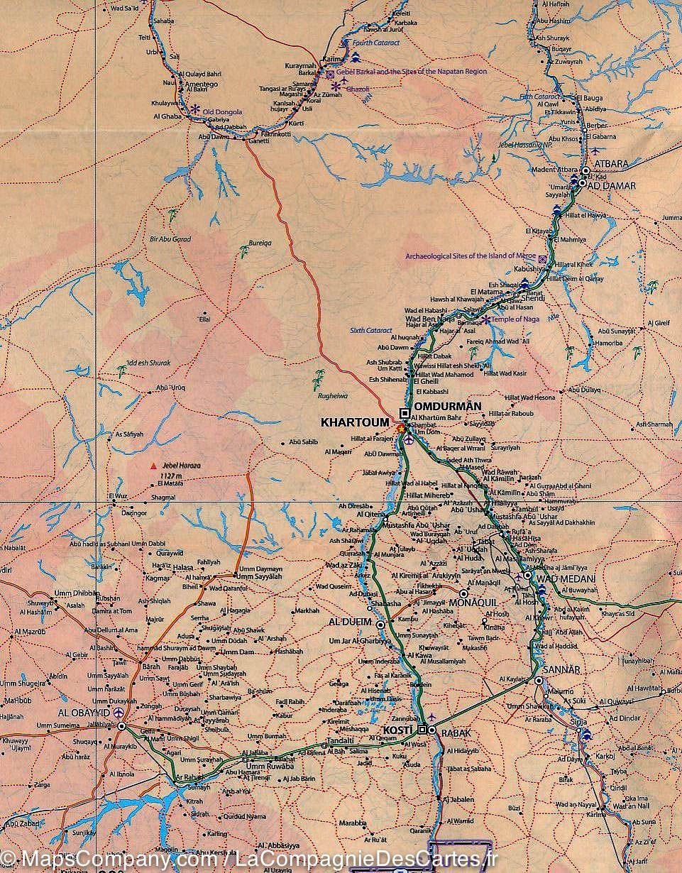Carte de voyage - Afrique Nord-Est | ITM carte routière ITM