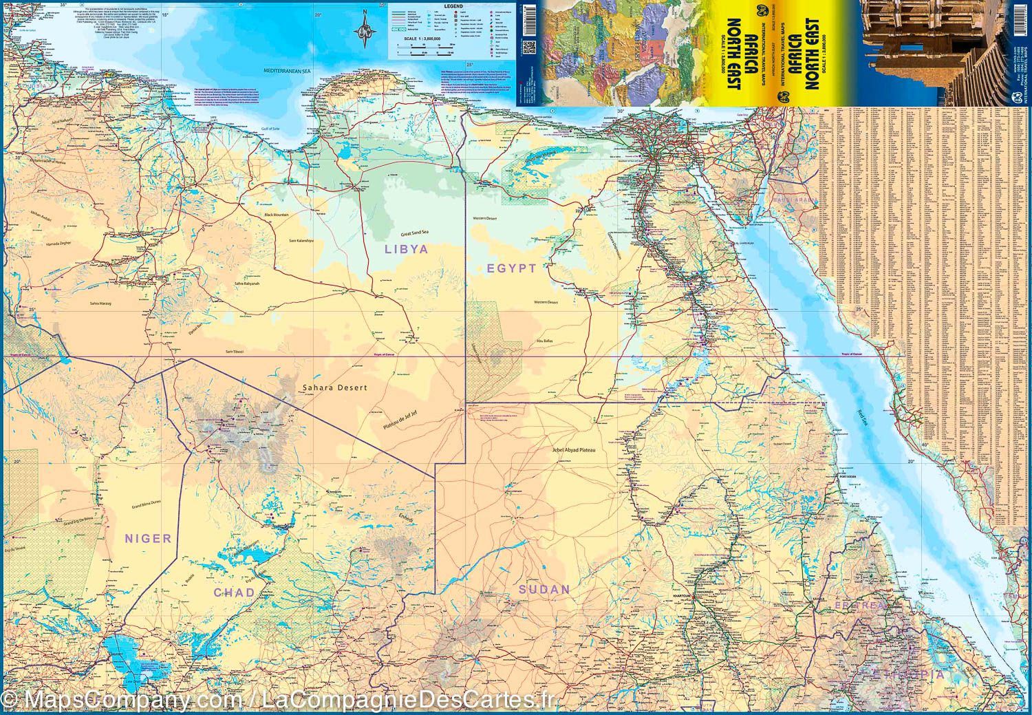 Carte de voyage - Afrique Nord-Est | ITM carte routière ITM