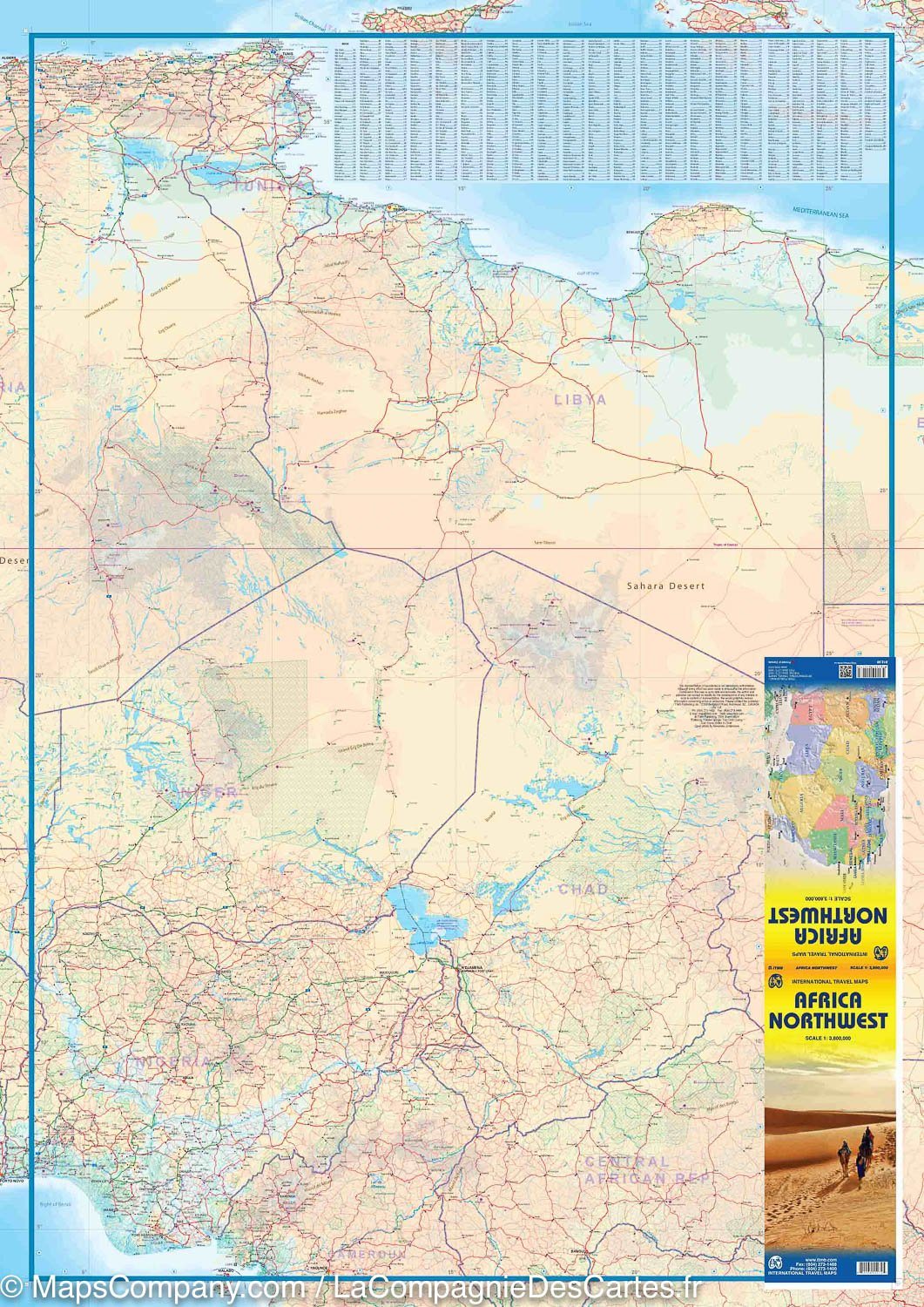 Carte de voyage - Afrique du Nord-Ouest | ITM carte routière ITM