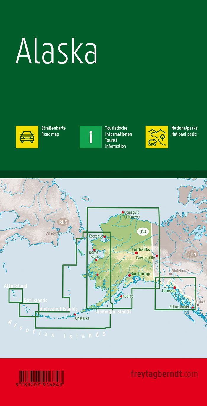 Carte de voyage - Alaska | Freytag & Berndt carte pliée Freytag & Berndt 