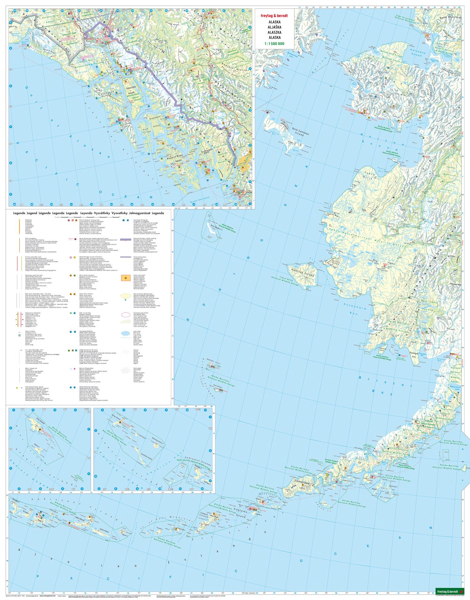 Carte de voyage - Alaska | Freytag & Berndt carte routière Freytag & Berndt