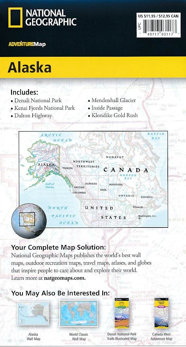 Carte de voyage - Alaska | National Geographic carte routière National Geographic