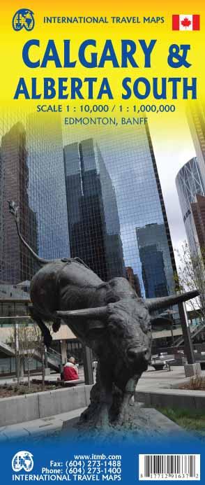 Carte de voyage - Alberta Sud & Plan de Calgary (Canada) | ITM carte routière ITM