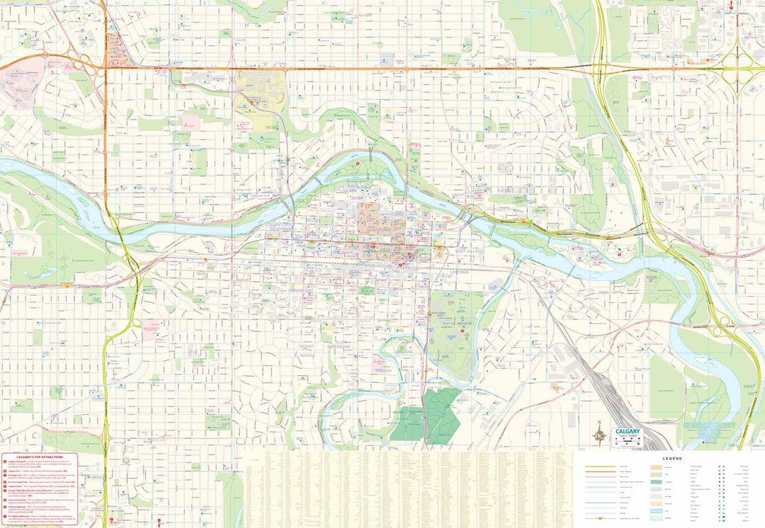 Carte de voyage - Alberta Sud & Plan de Calgary (Canada) | ITM carte pliée ITM 