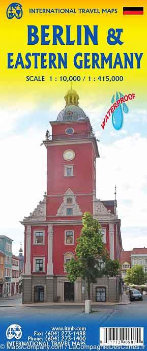 Carte de voyage - Allemagne Est & Plan de Berlin | ITM carte routière ITM