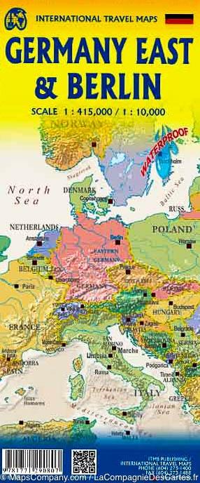 Carte de voyage - Allemagne Est & Plan de Berlin | ITM carte routière ITM