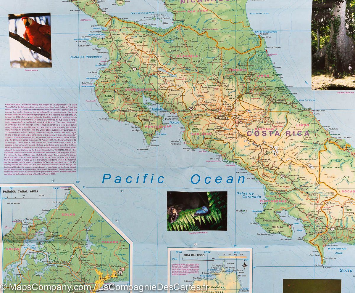 Carte de voyage - Amérique Centrale | ITM carte routière ITM