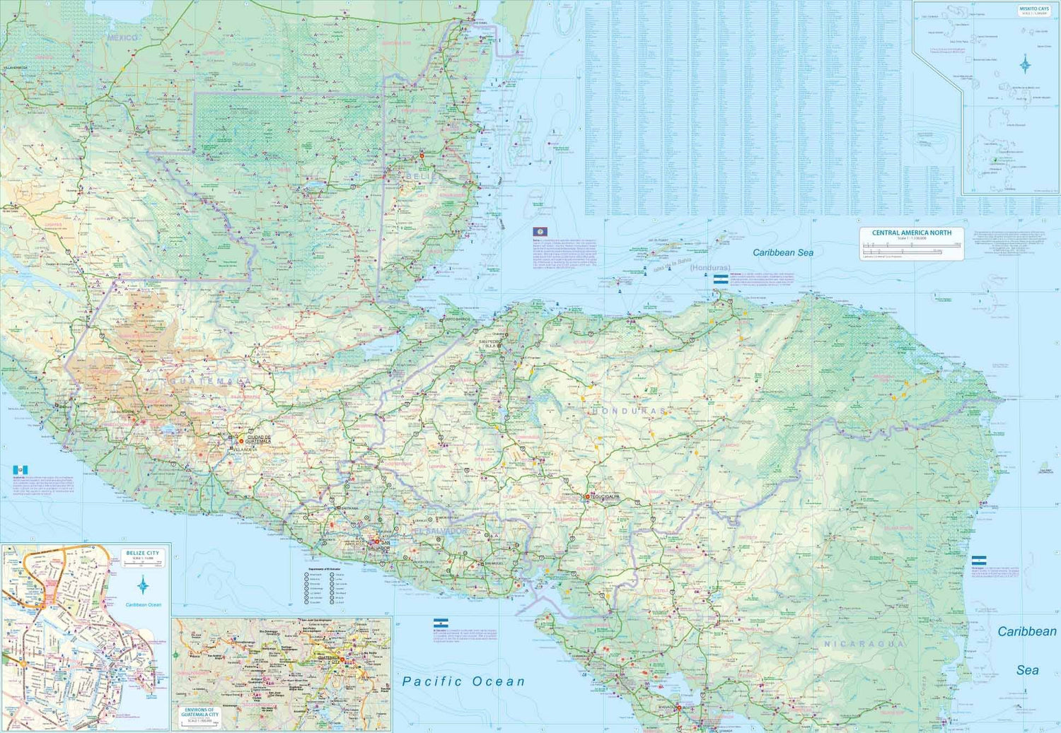 Carte de voyage - Amérique Centrale | ITM carte routière ITM