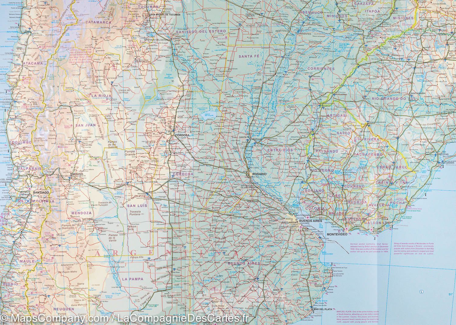 Carte de voyage - Amérique du Sud | ITM carte routière ITM