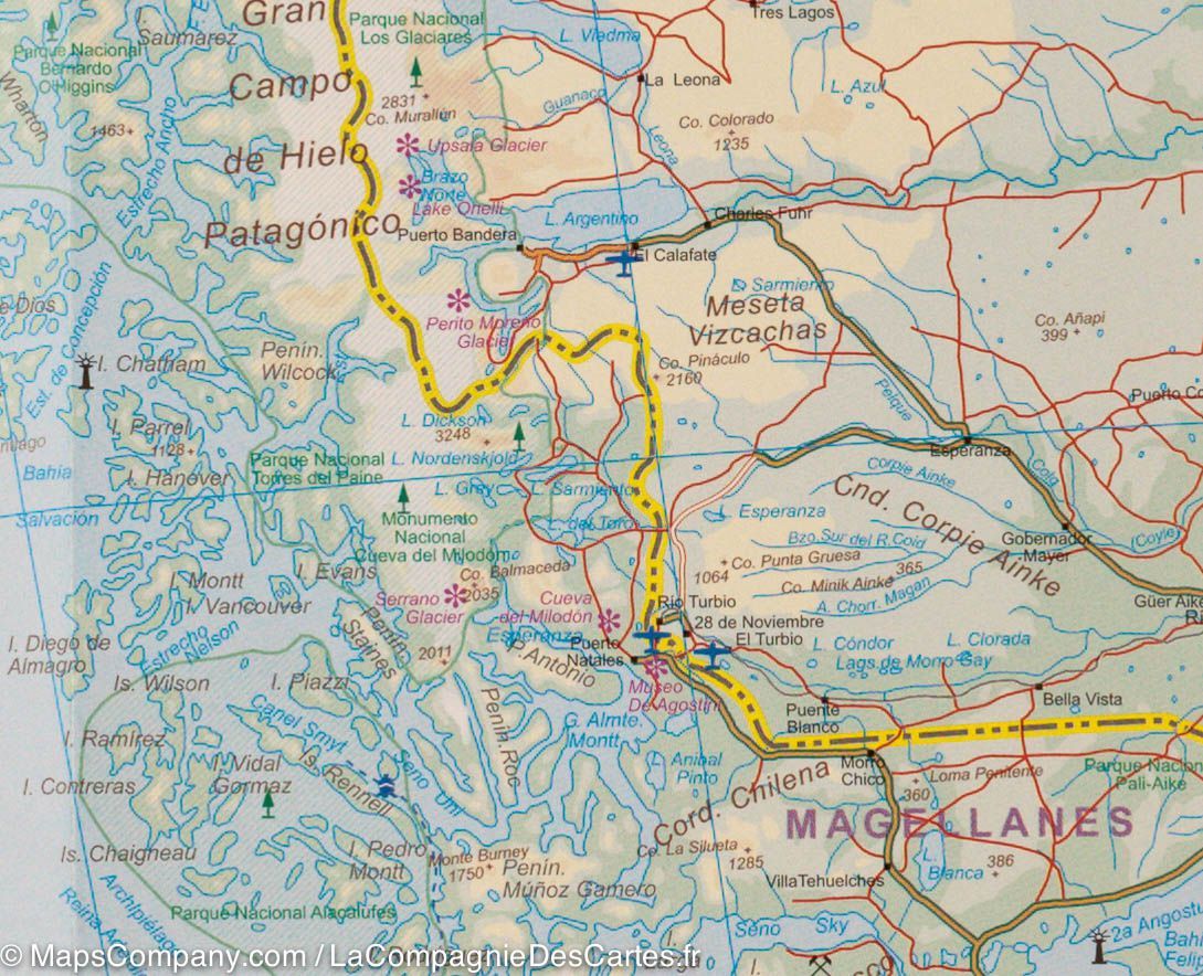 Carte de voyage - Amérique du Sud | ITM carte routière ITM